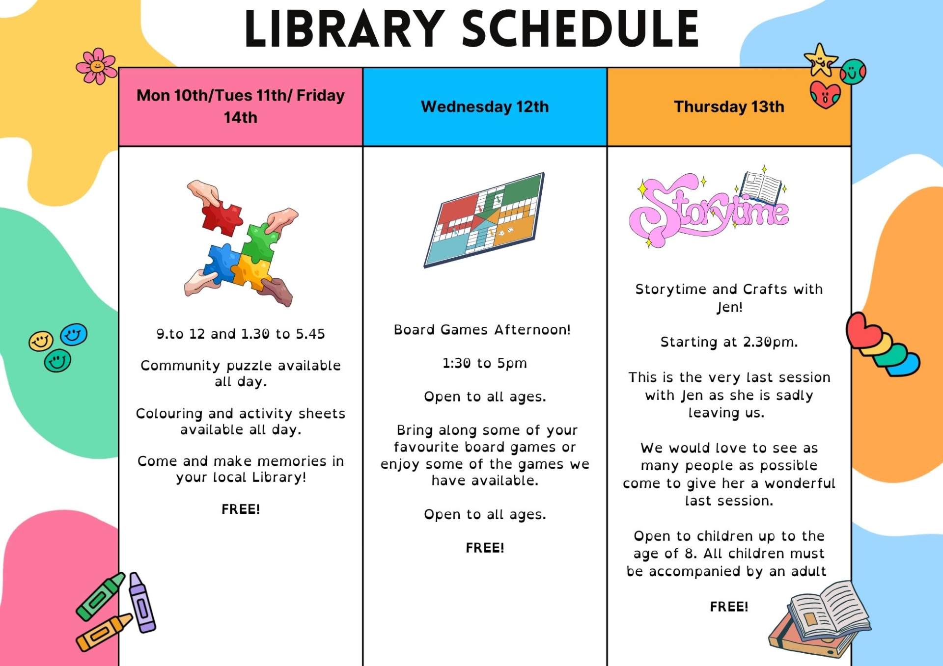 Week 1 School Holiday Schedule